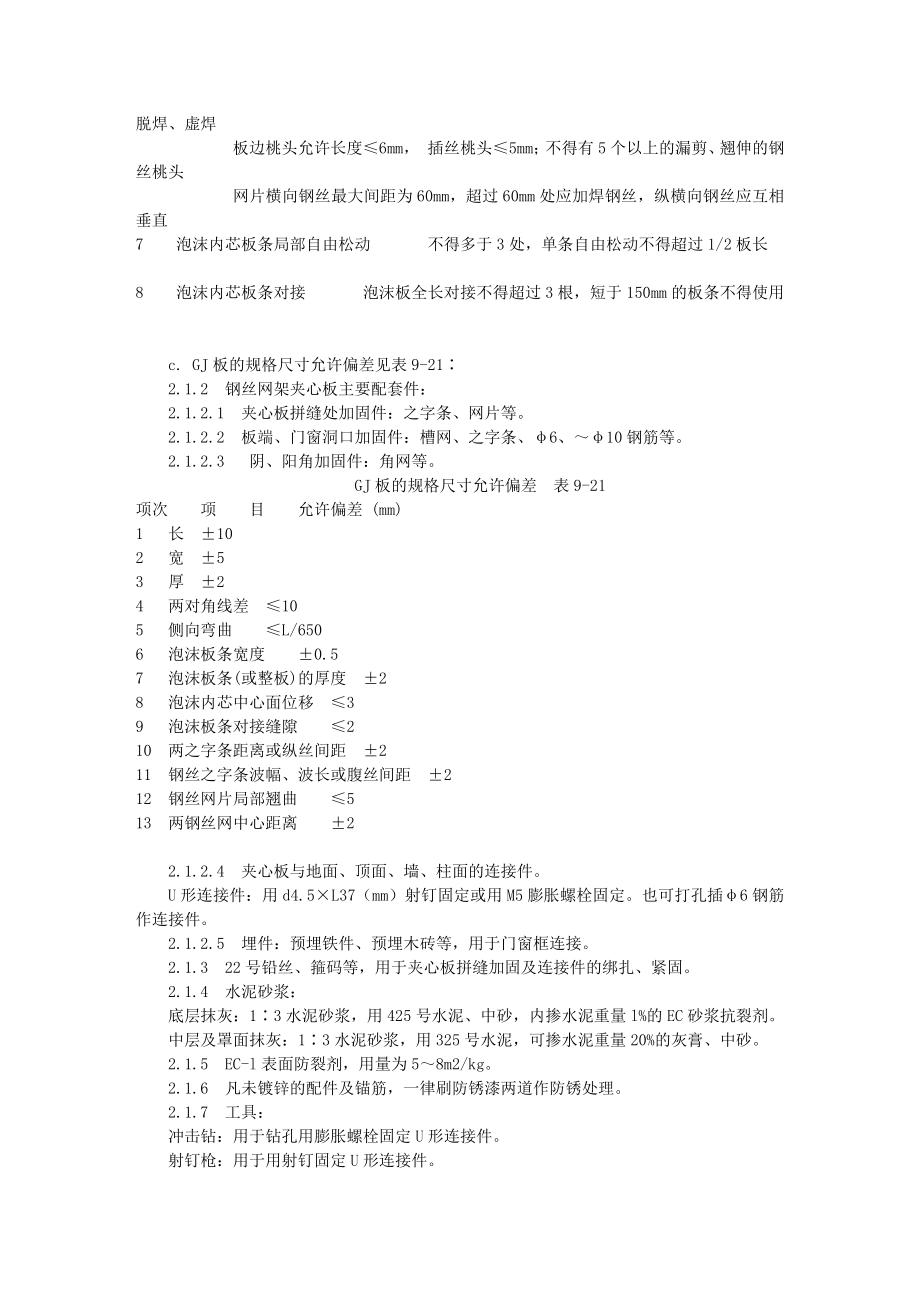 钢丝网架水泥夹心隔墙施工工艺标准（918-1996）.docx_第2页