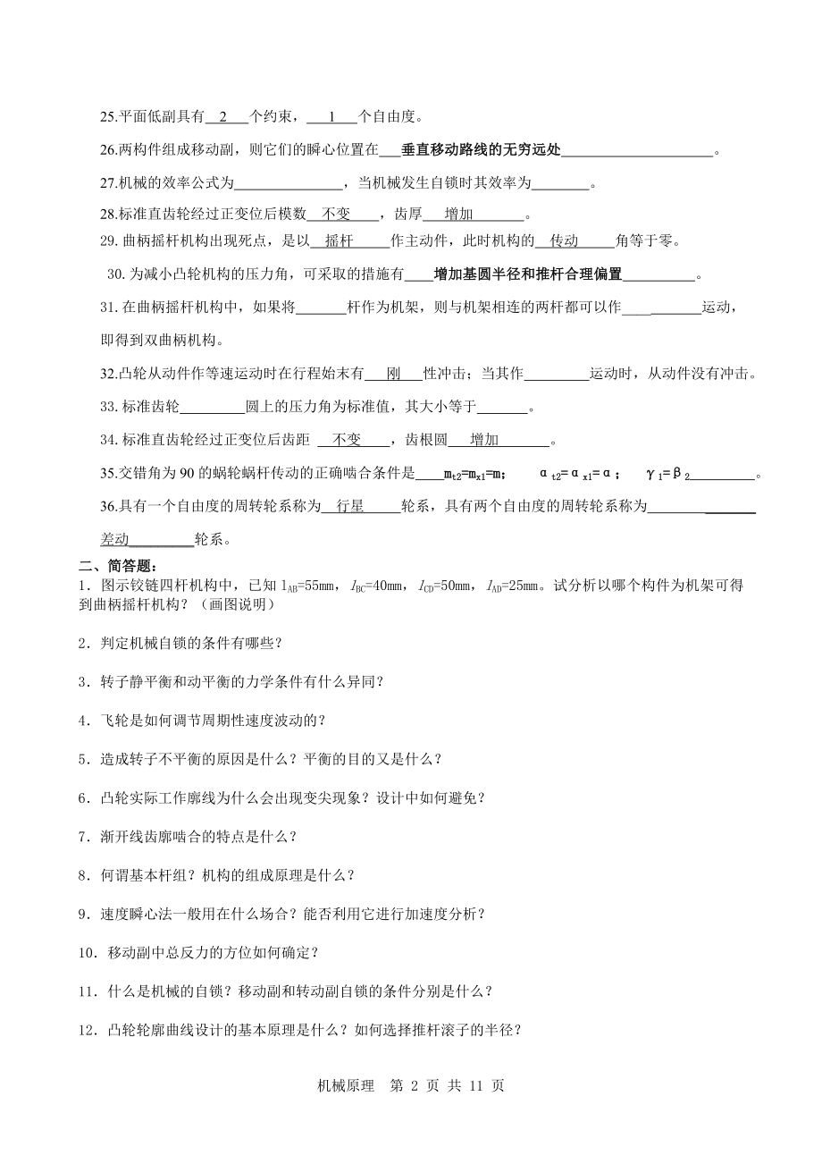 机械原理复习试题及答案[1].doc_第2页