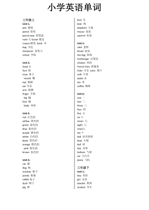 人教版PEP小学（3-6年级）英语单词表.doc