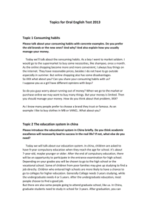 Topics for Oral English Test 2013.doc