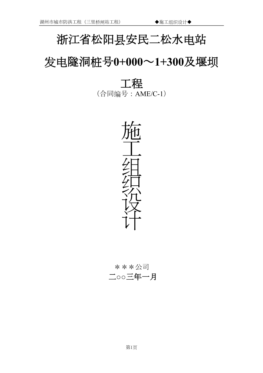 松阳县安民二松水电站施工组织设计水利方案.docx_第1页