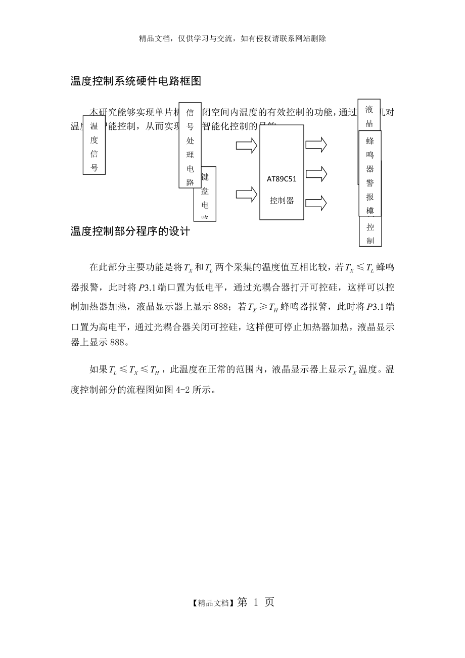 温度控制系统硬件电路框图.docx_第1页