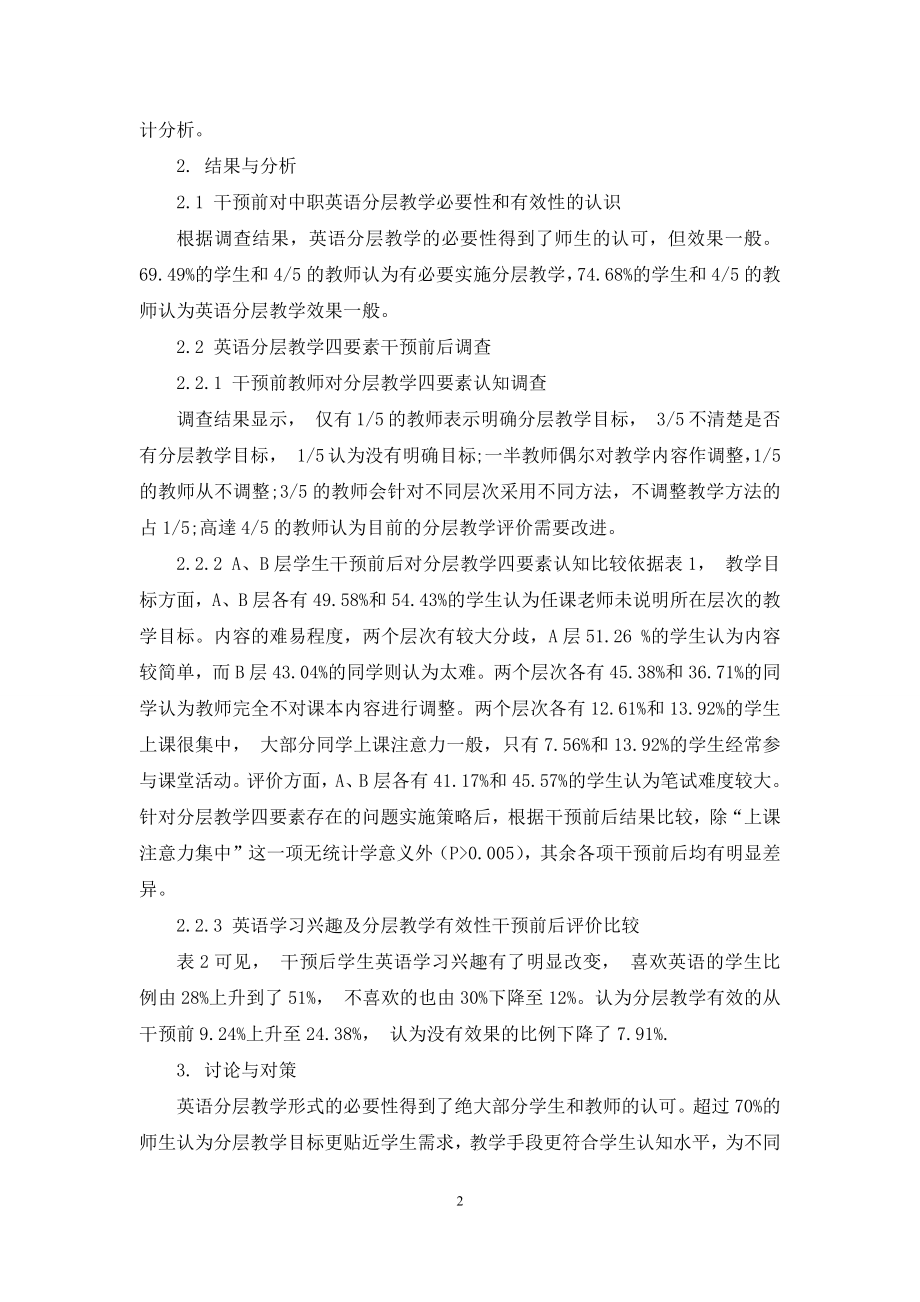 中职英语分层教学调查及相关策略.docx_第2页