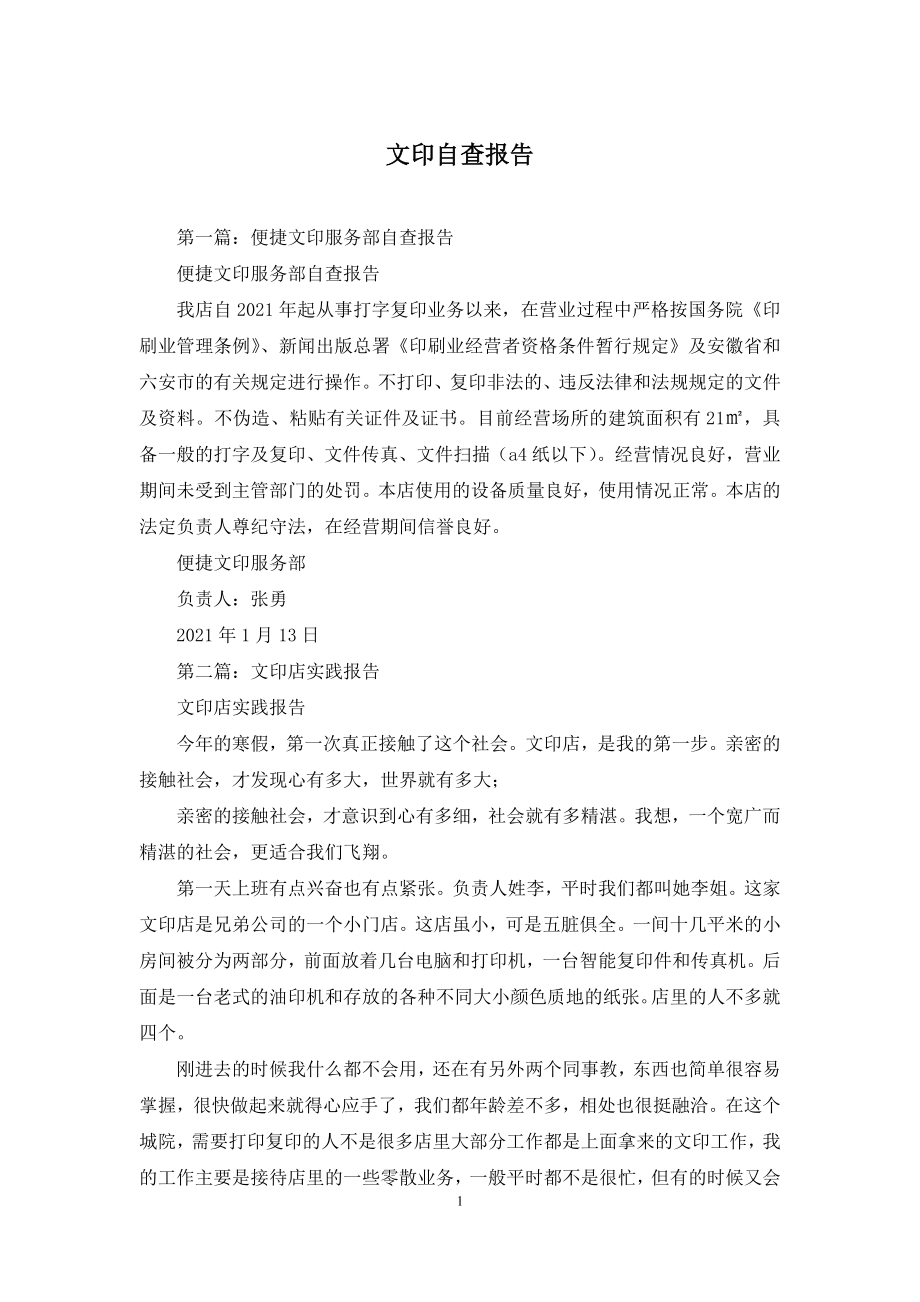 文印自查报告.docx_第1页