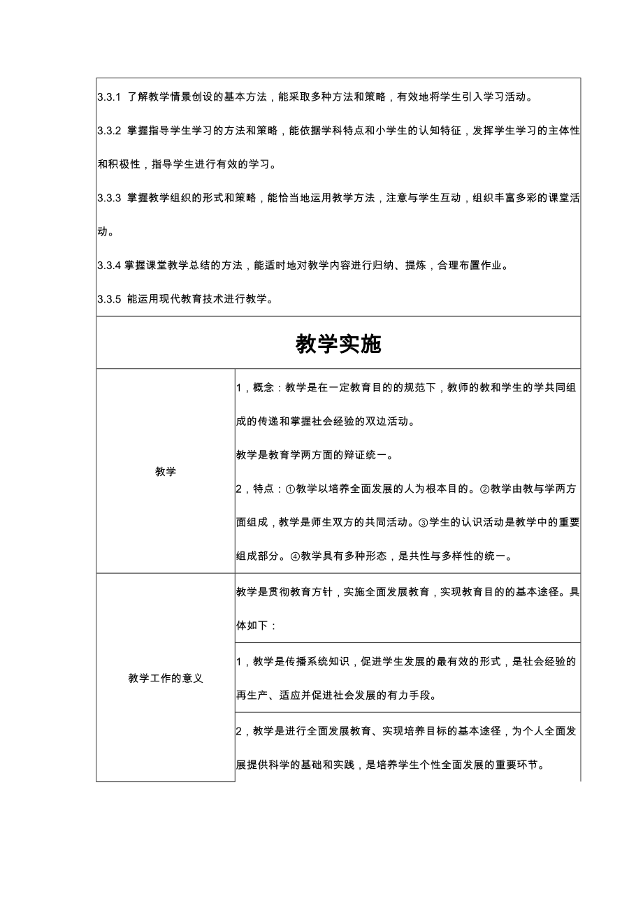 小学教师资格证教育教学知识与能力《教学实施》考试知识点归纳.doc_第1页