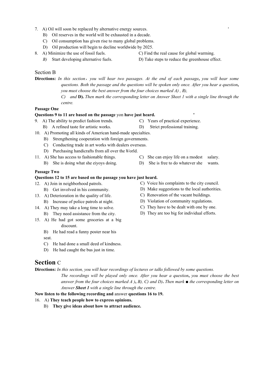 2015年6月--12月英语大学英语六级真题及答案详解(共6套).doc_第2页