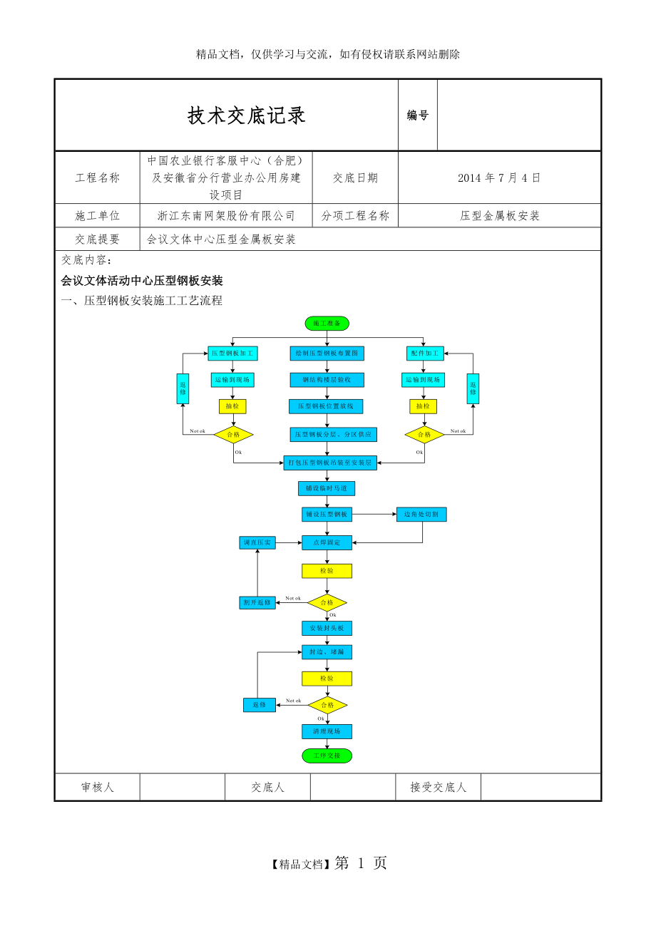 楼承板技术交底.doc_第1页