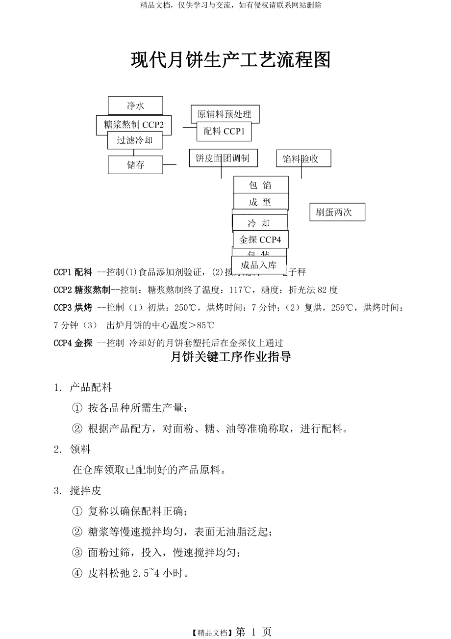 现代月饼生产工艺流程图.doc_第1页