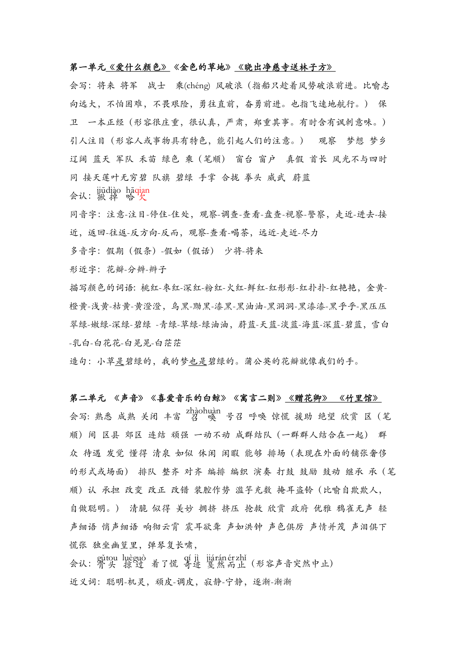 北师大版小学三年级语文上册知识点总结.doc_第1页