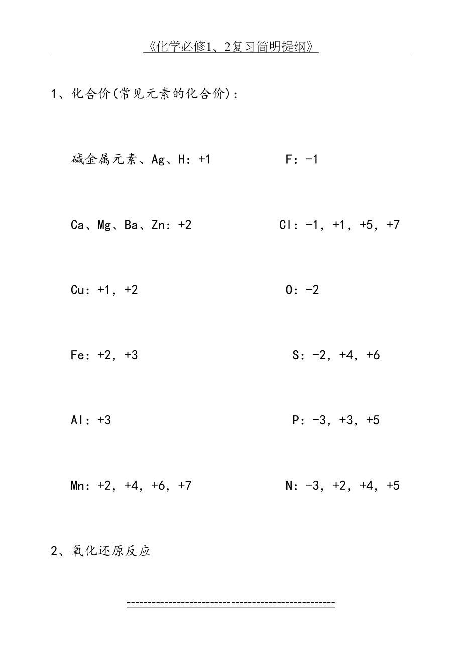 高中化学必须熟悉的基础知识点及经典题型解析总结分解.doc_第2页