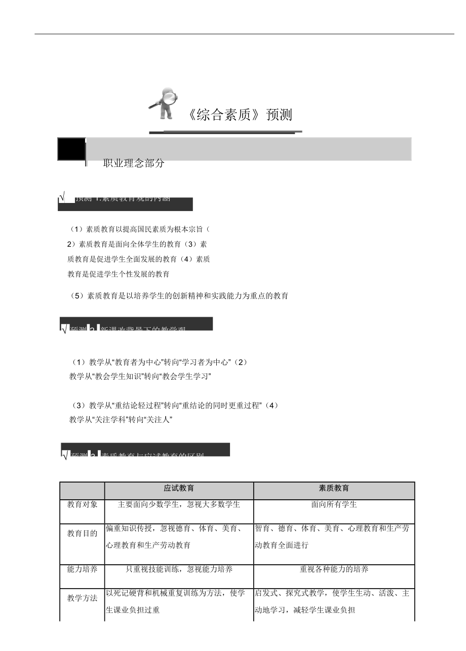 2018下半年教师资格证《综合素质》考点预测.docx_第1页