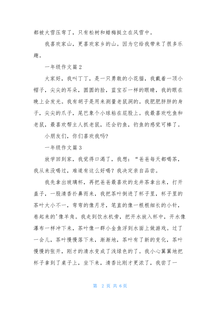 一年级作文集锦十篇.docx_第2页