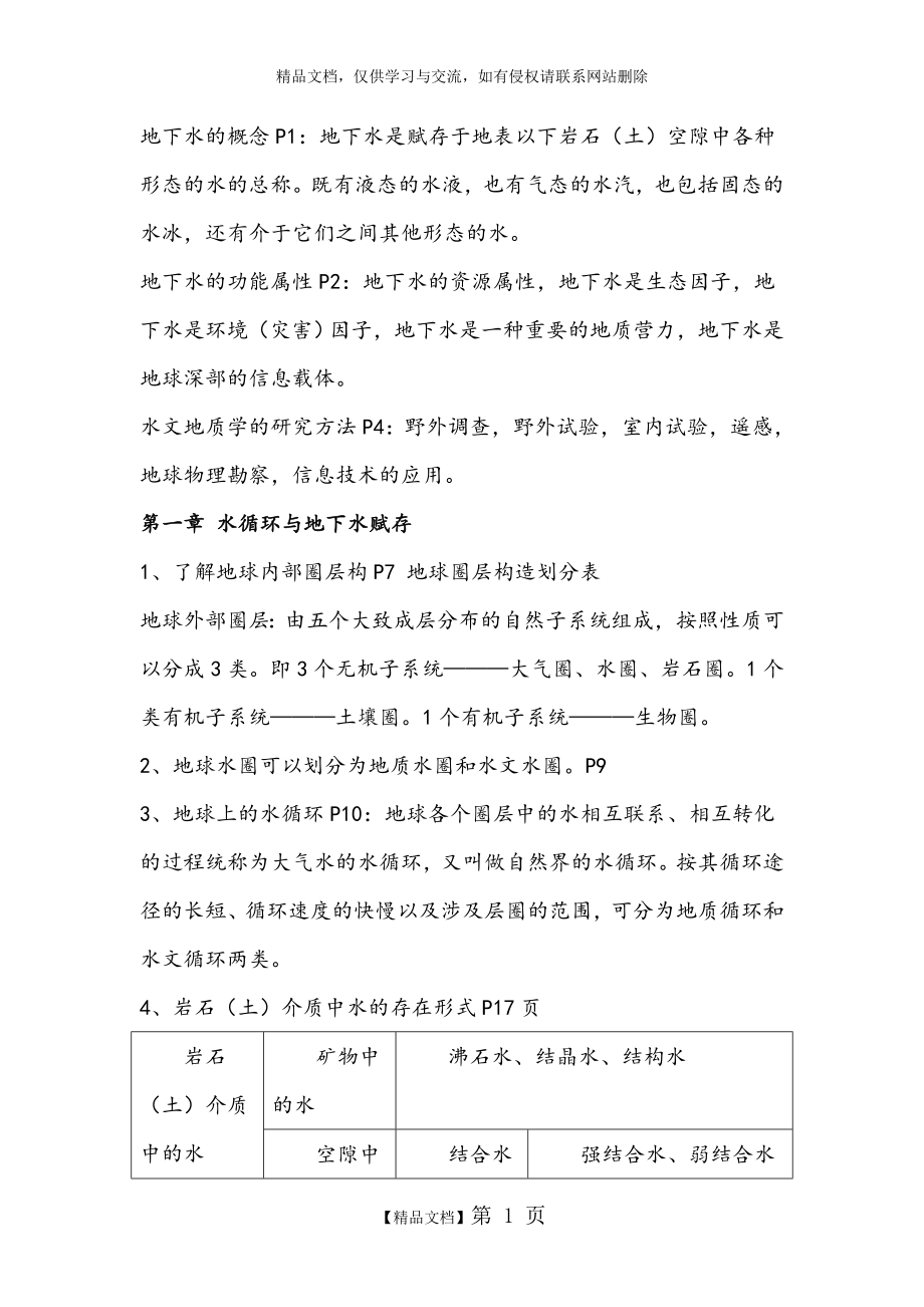 水文地质学知识点整理.doc_第1页