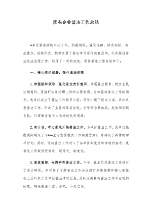 国有企业普法工作总结.docx