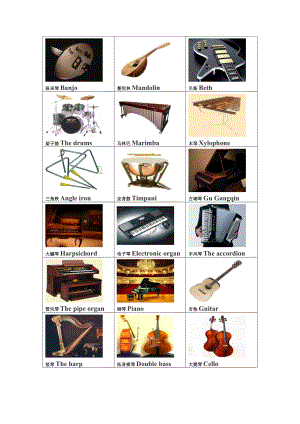 乐器中英文配图.doc