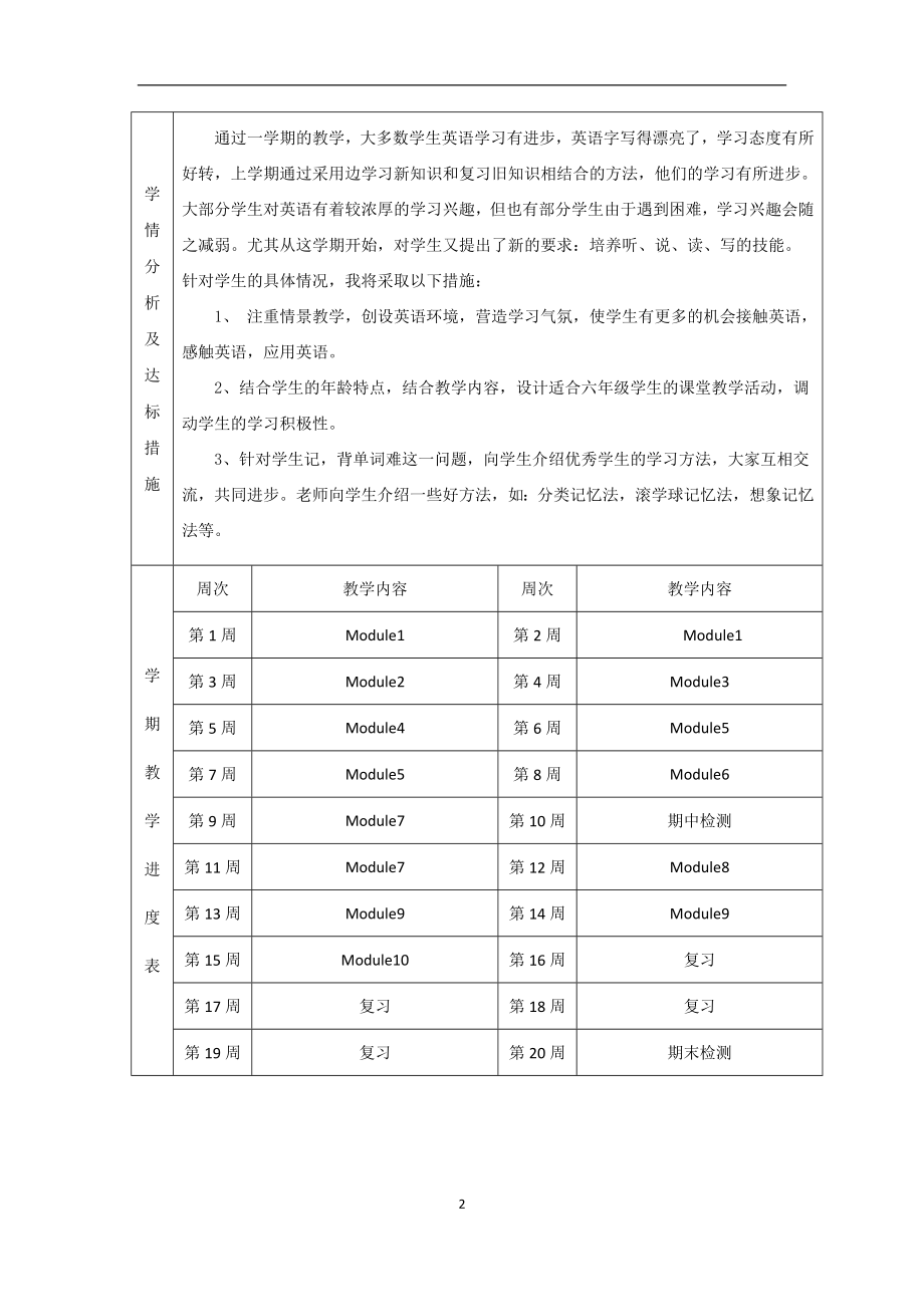 外研版六年级英语全册教案.doc_第2页