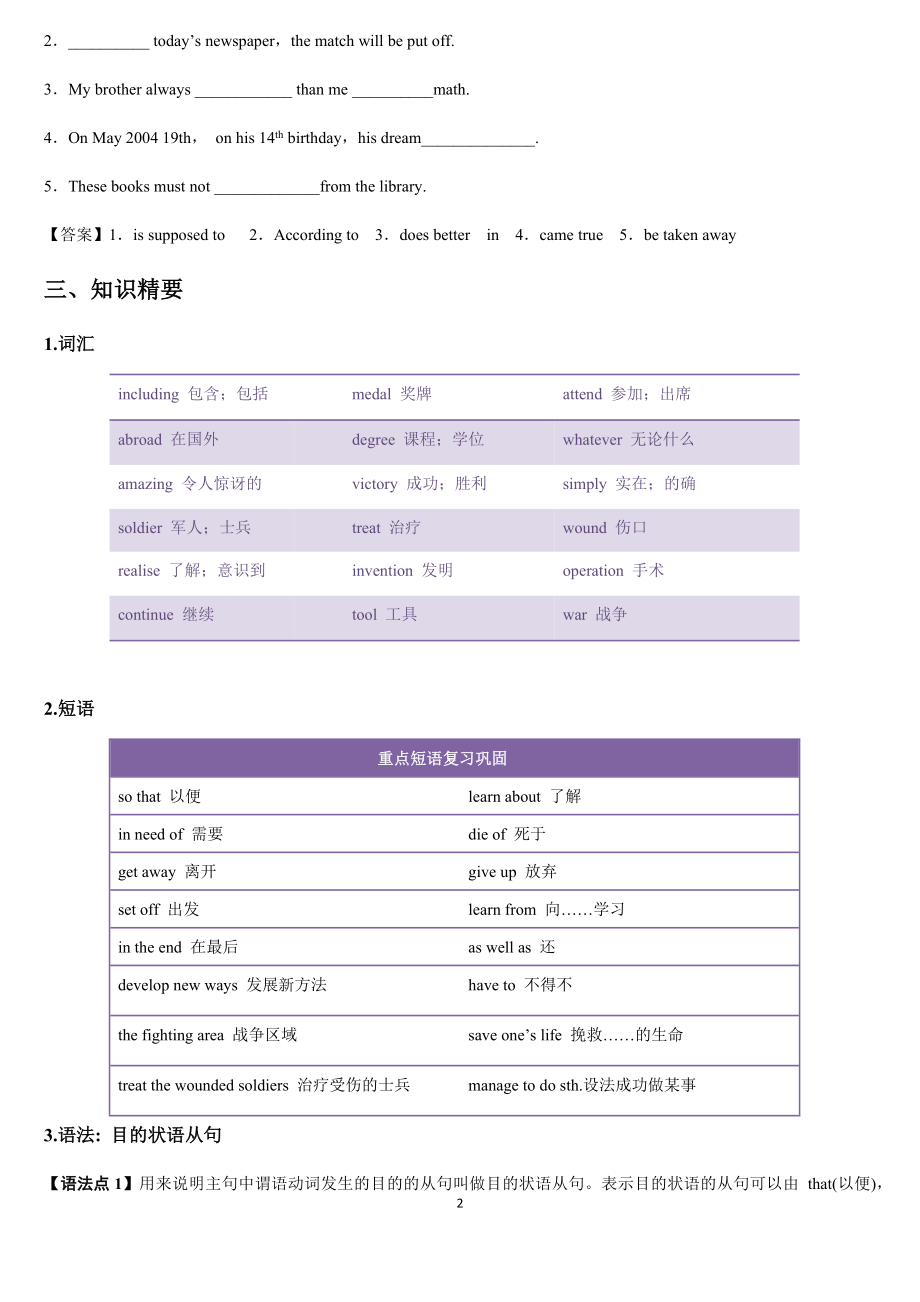 2017年外研版 九年级（上）英语秋季课程第3讲：Module 3 Heroes教案.docx_第2页