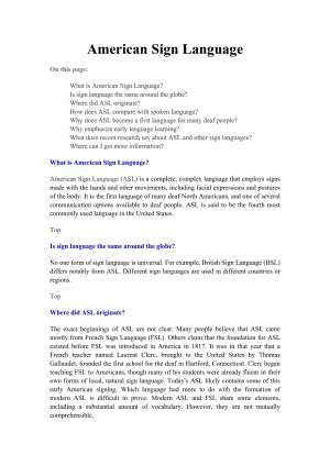 American Sign Language英语论文.doc