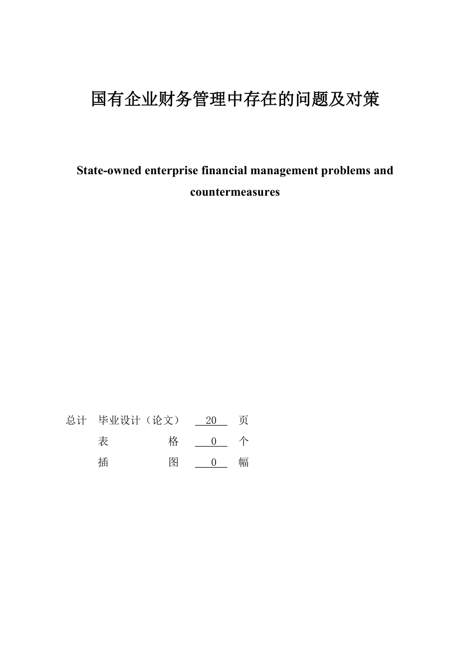 国有企业财务管理中存在的问题及对策毕业论文.doc_第2页