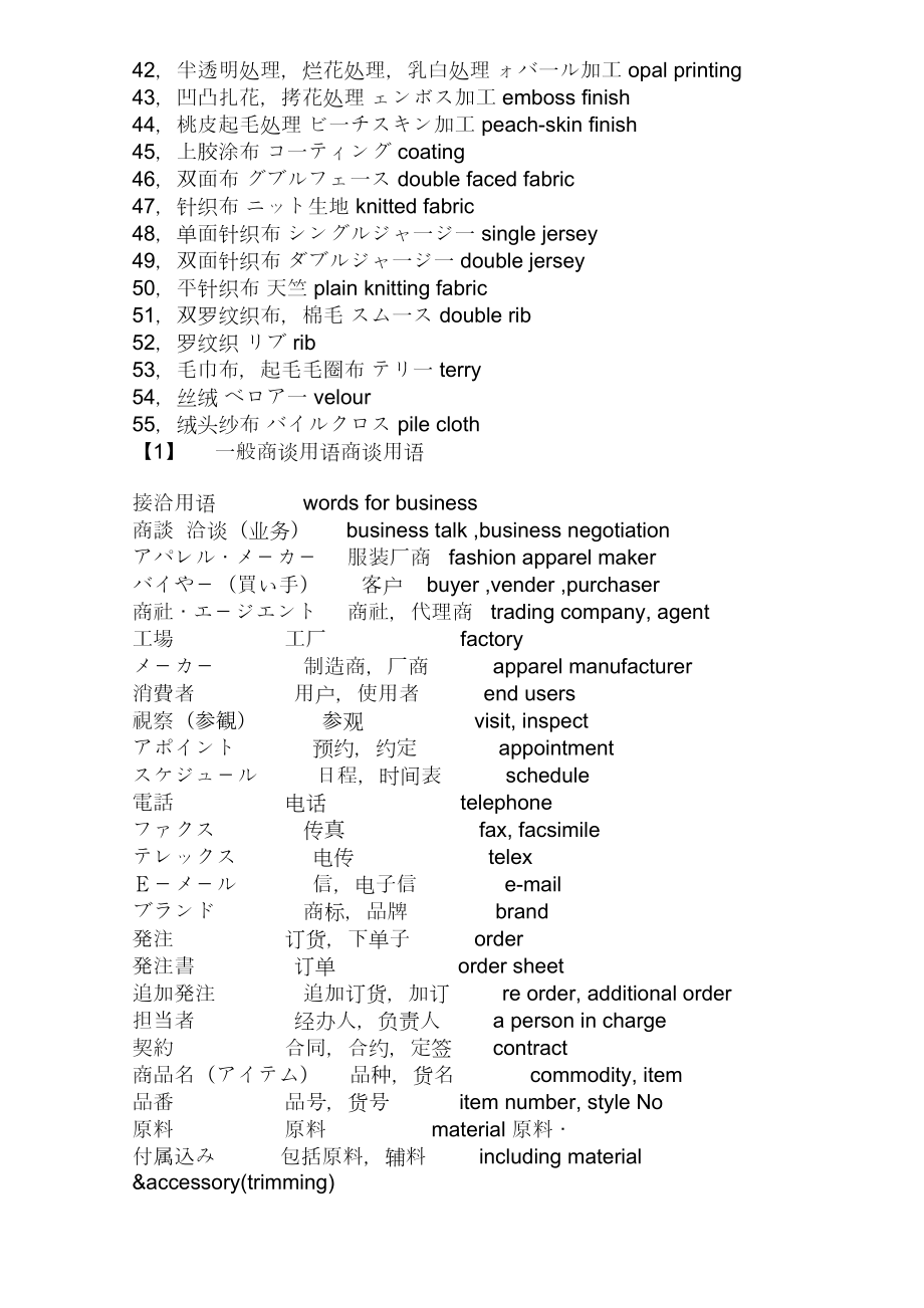 TEXTILE WORDS SUMMARYCHINESE_ENGLISH_KOREAN.doc_第2页