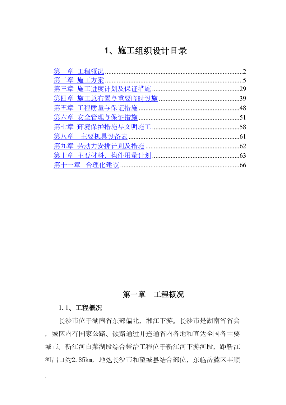 河道治理施工组织设计水利方案.docx_第1页