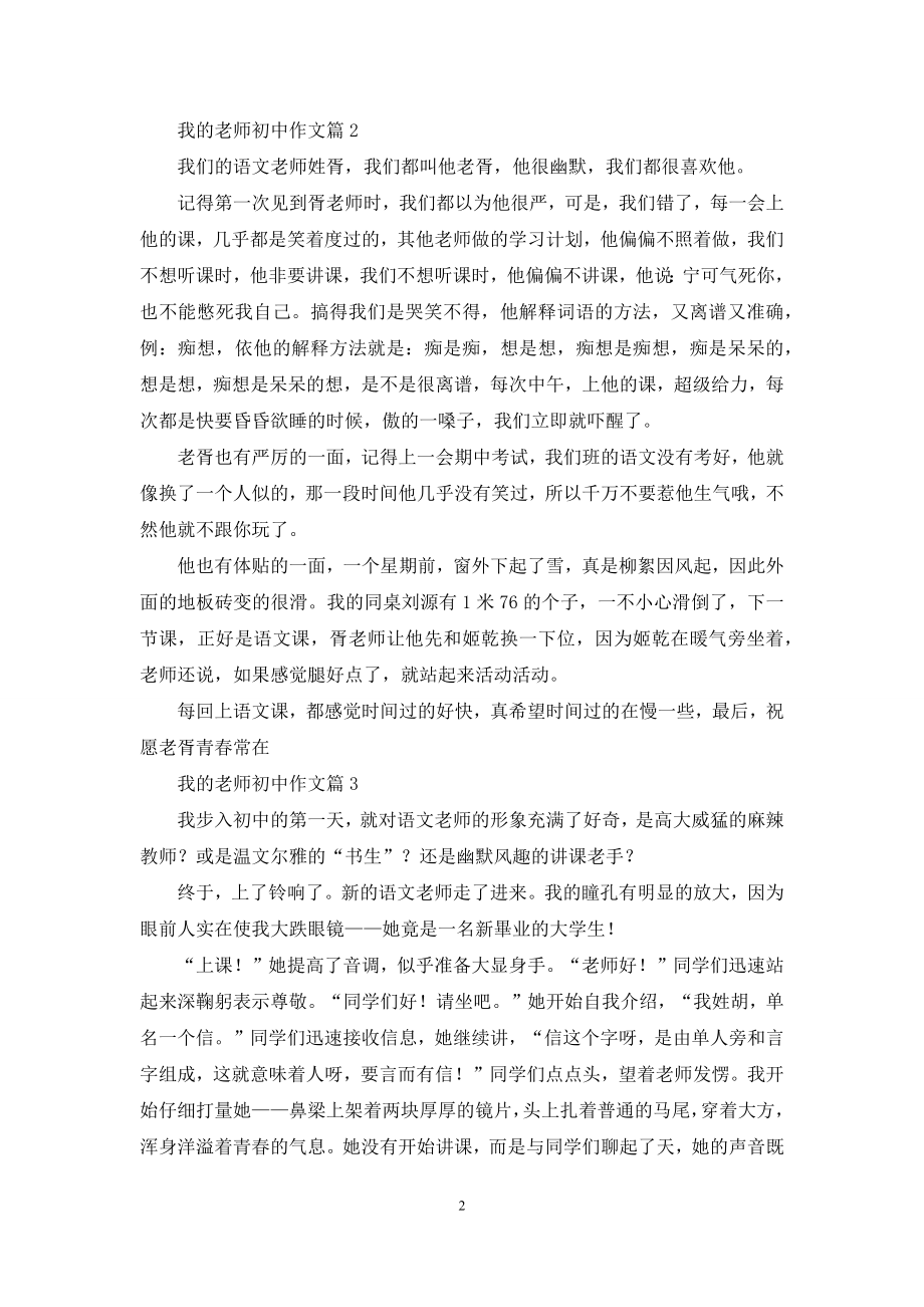 我的老师初中作文汇总5篇.docx_第2页