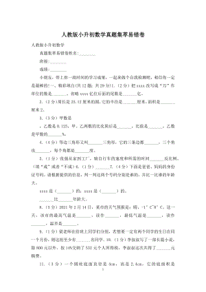 人教版小升初数学真题集萃易错卷.docx