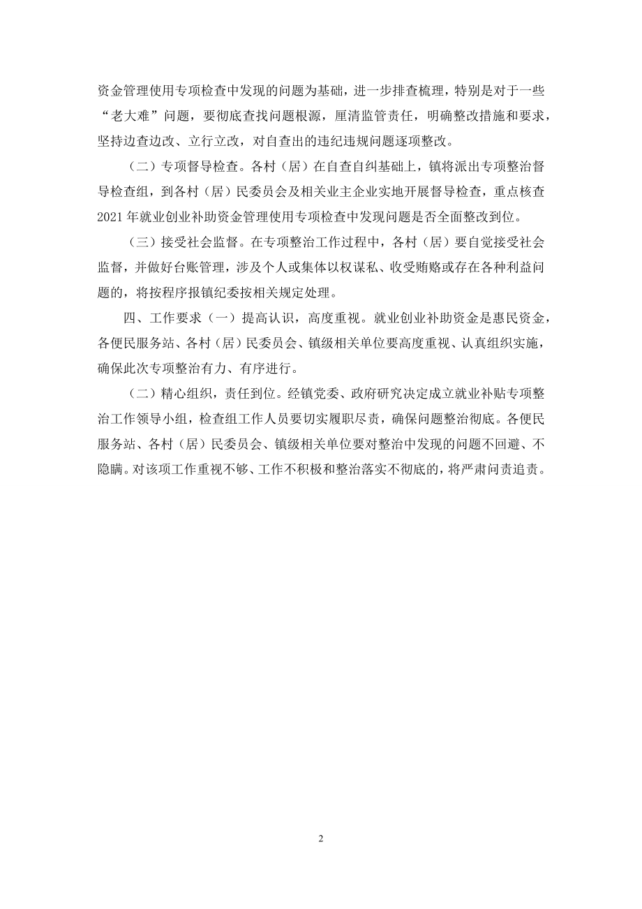 就业补贴方面问题专项整治工作方案.docx_第2页