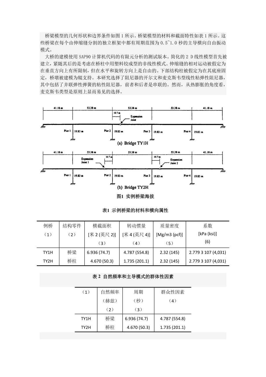 在伸缩缝处设置粘滞性阻尼器来进行桥梁的抗震保护-外文翻译.doc_第2页