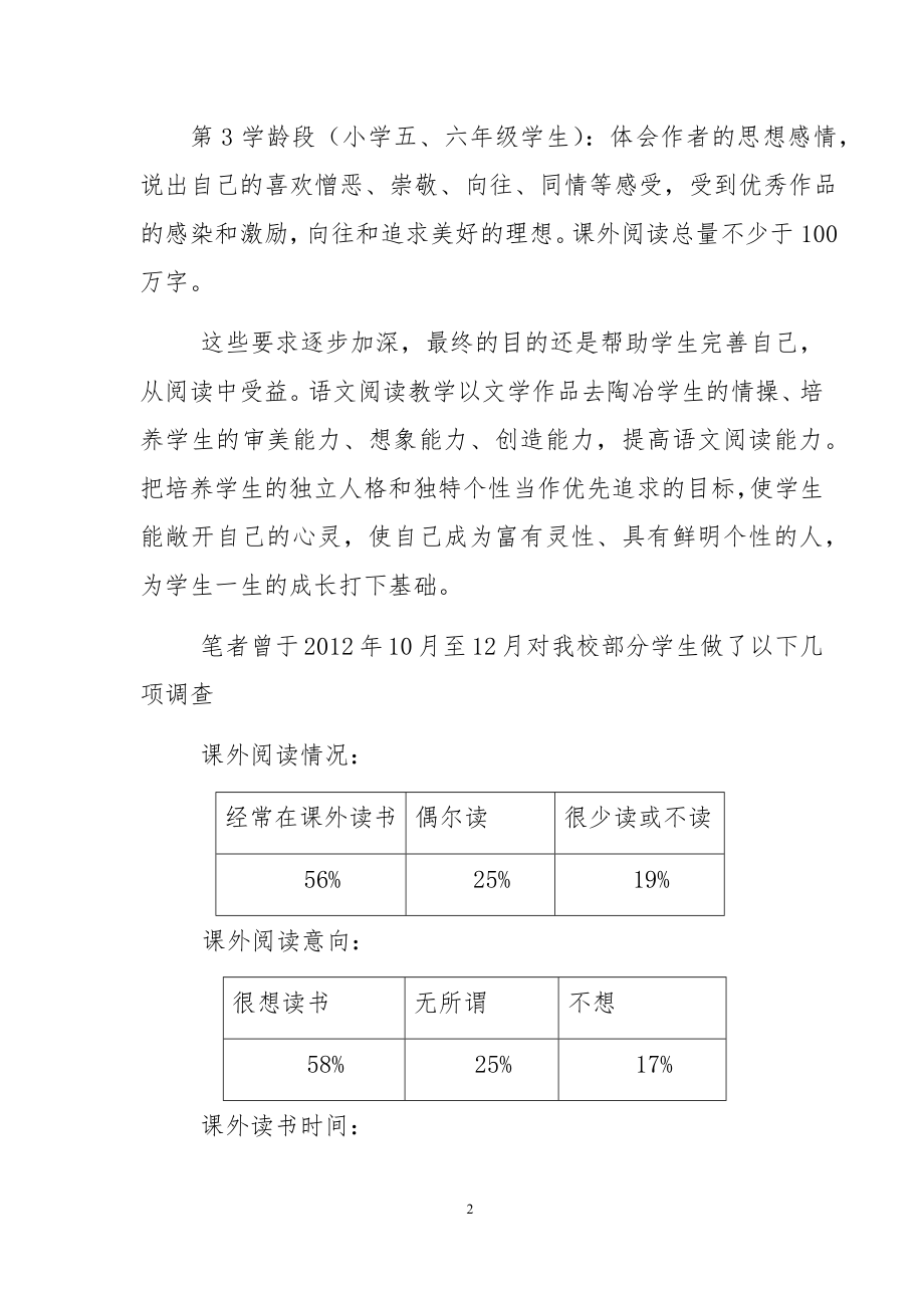 小学小学生语文素养现状调查报告.docx_第2页