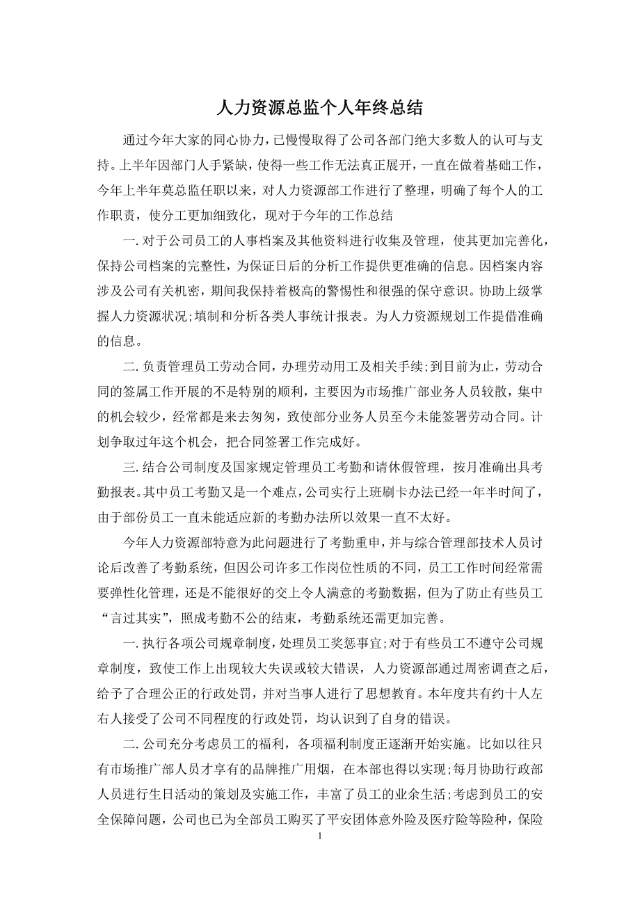 人力资源总监个人年终总结.docx_第1页