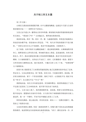 关于初三作文5篇.docx