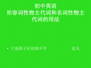 形容词性物主代词和名词性物主代词的用法ppt课件.ppt