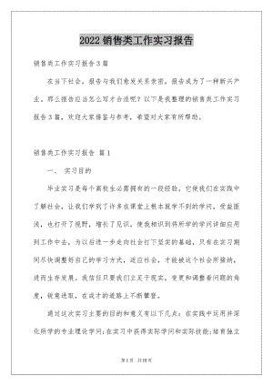 2022销售类工作实习报告范本0.docx