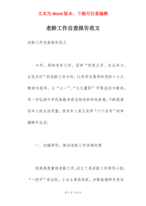 老龄工作自查报告范文.docx