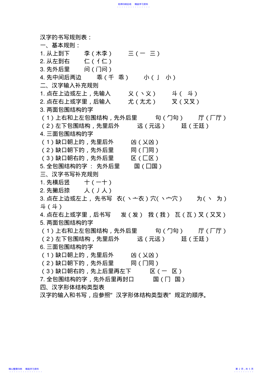 2022年一年级汉字笔画和部首名称大全表 .pdf_第2页