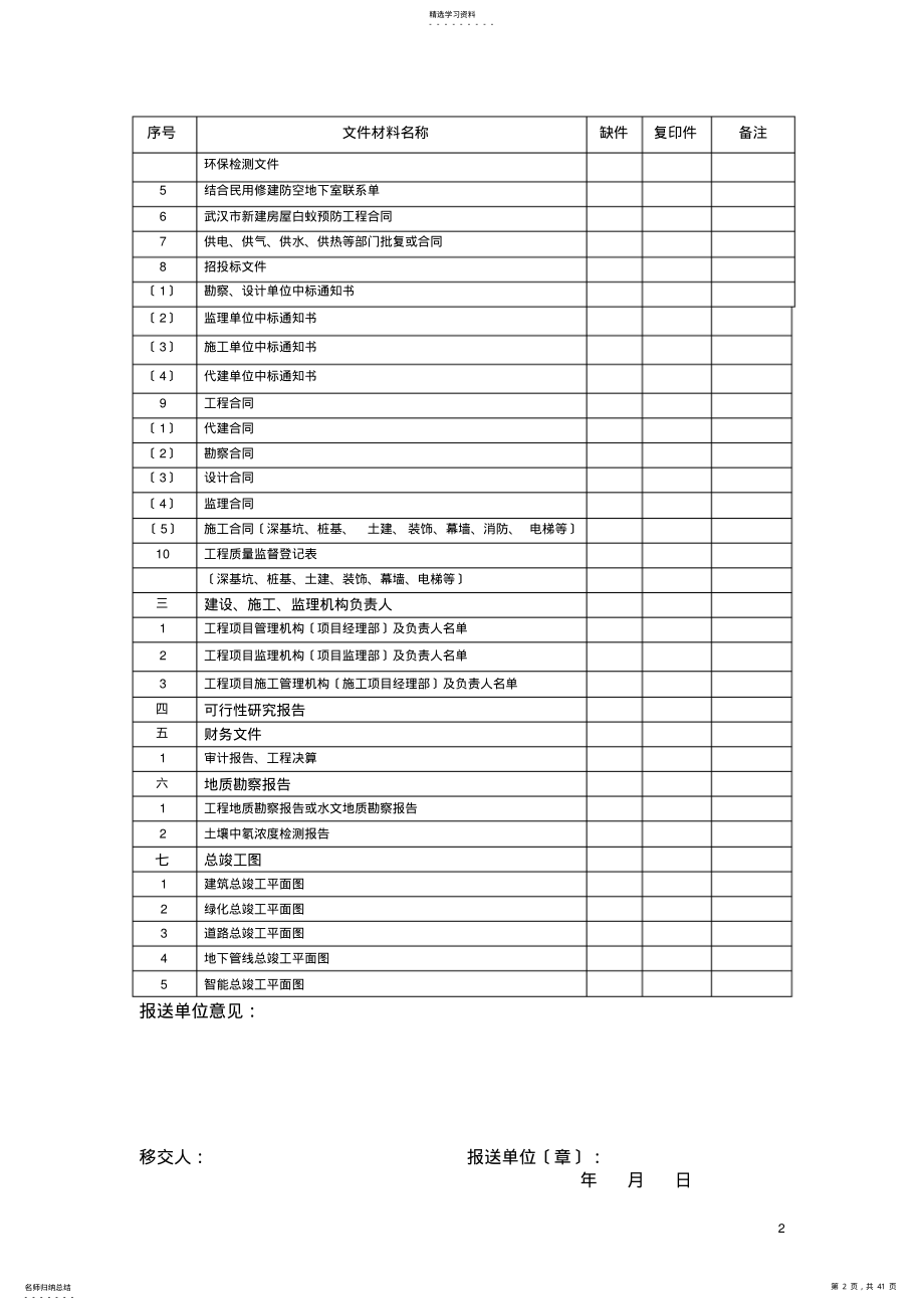 2022年武汉市城建档案馆最新资料指导归档目录 .pdf_第2页