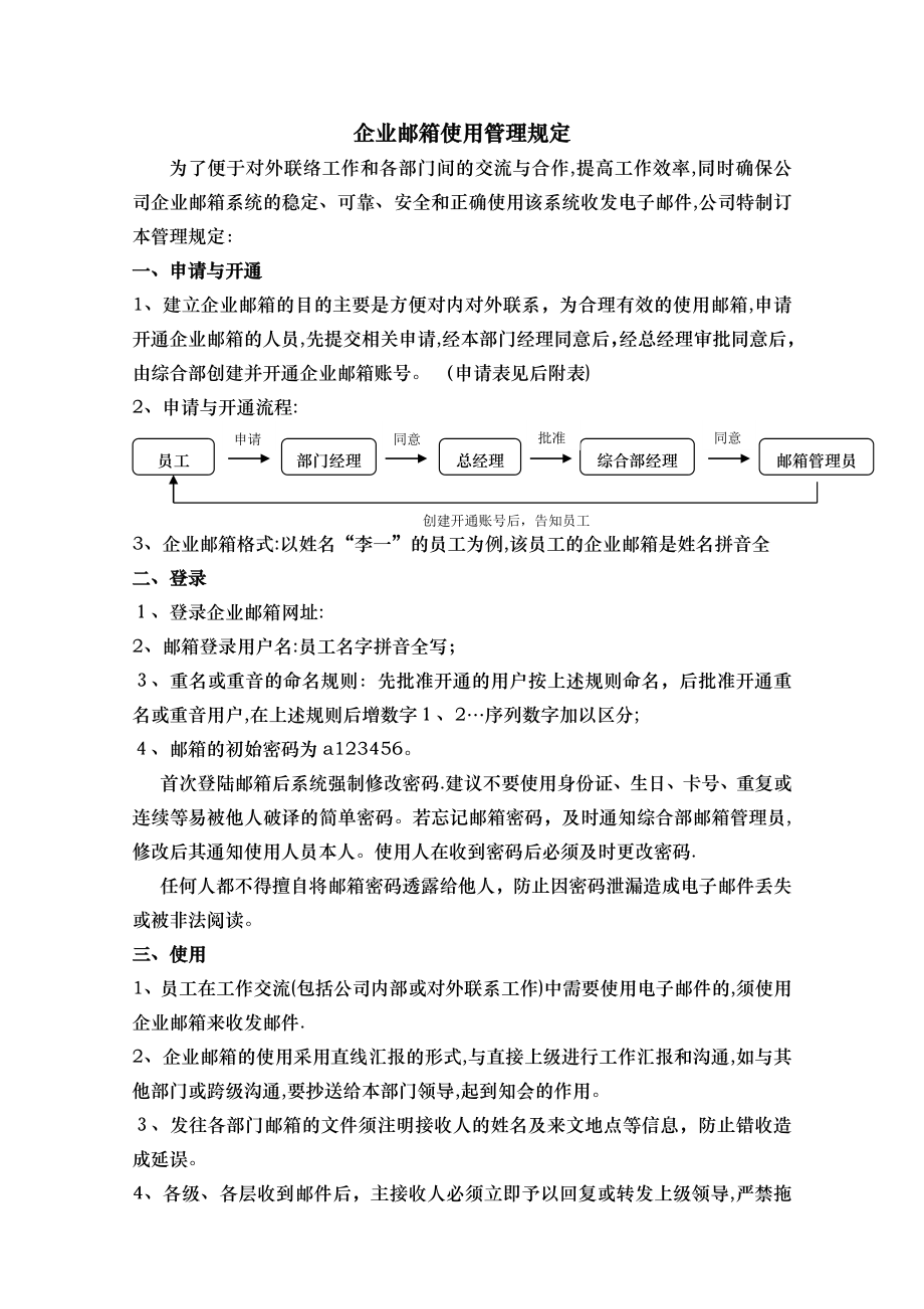 企业邮箱使用管理规定04883.doc_第1页