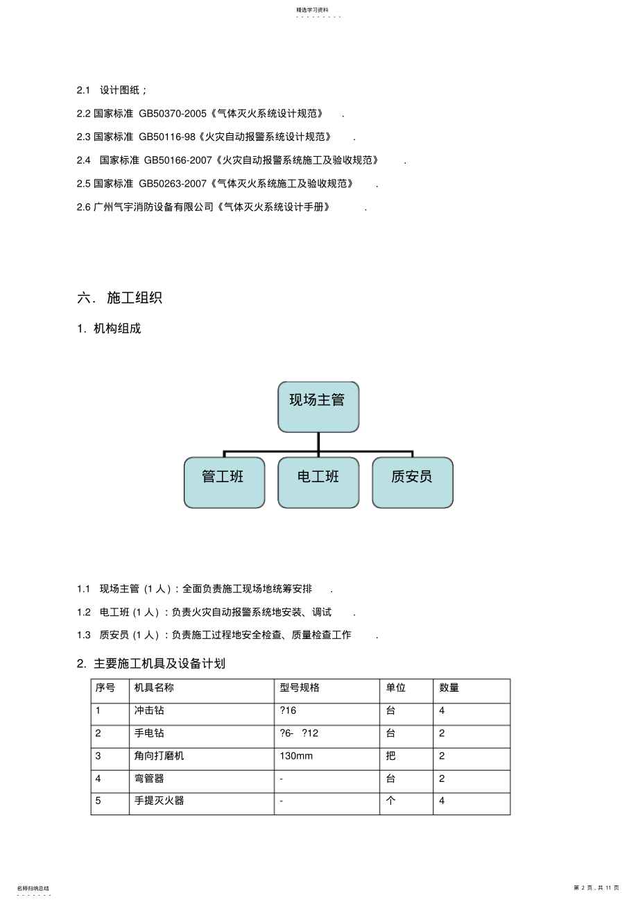 2022年氟丙烷气体消防施工方案 .pdf_第2页