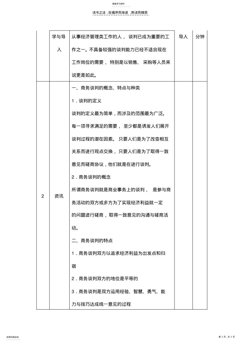 2022年模块一商务谈判基础知识 .pdf_第2页