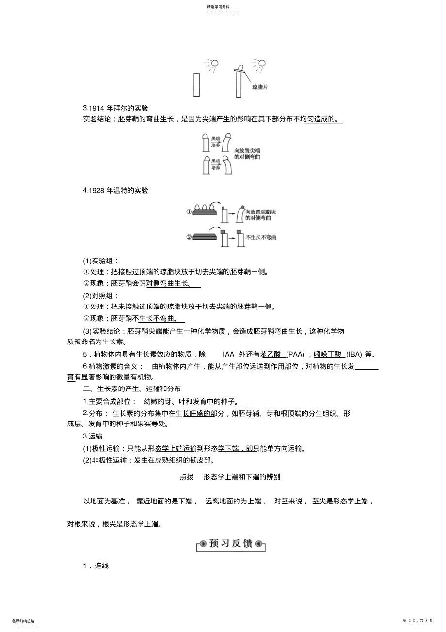 2022年植物生长素的发现导学案人教版 .pdf_第2页