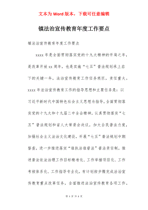 镇法治宣传教育年度工作要点.docx