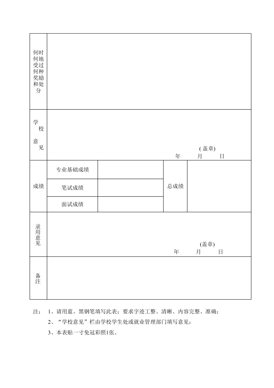 招录高校毕业生报名登记表.pdf_第2页