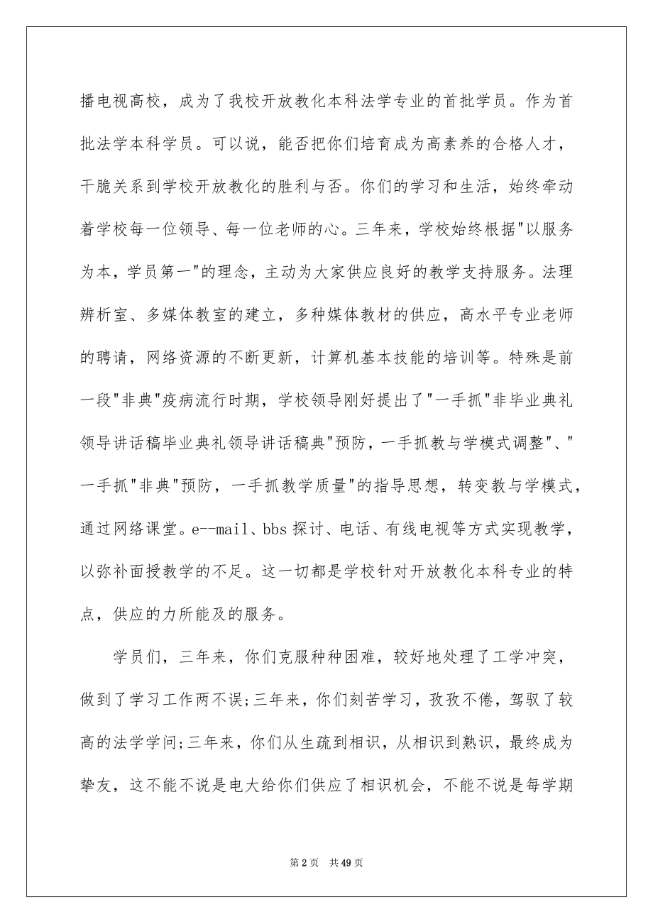 2022毕业典礼领导讲话稿精选.docx_第2页