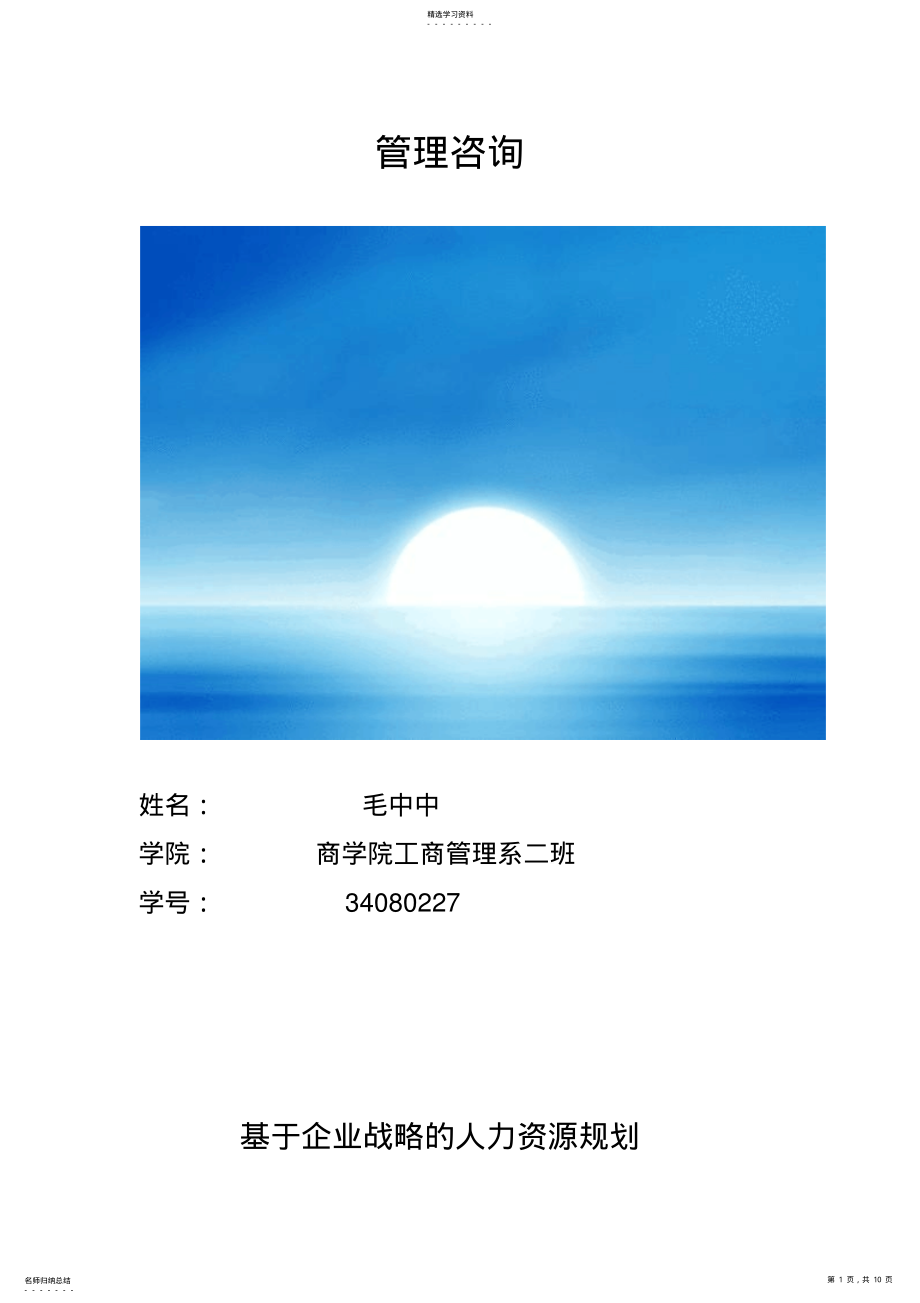 2022年毛中中企业战略人力资源规划 .pdf_第1页