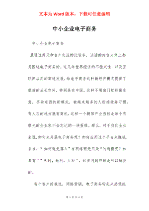 中小企业电子商务.docx