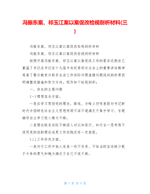 冯振东案、祁玉江案以案促改检视剖析材料(三）.doc