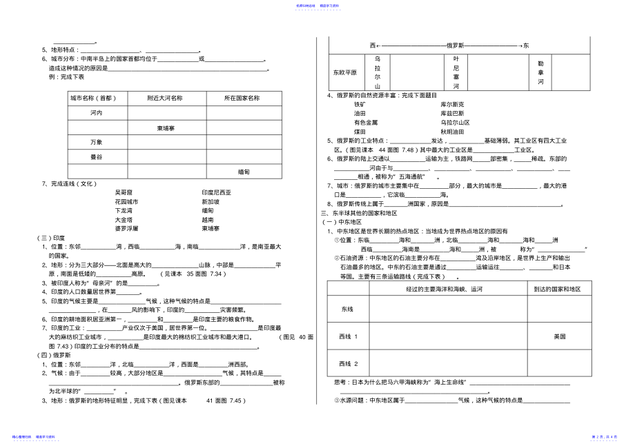 2022年七年级地理初中地理复习知识点归纳 .pdf_第2页