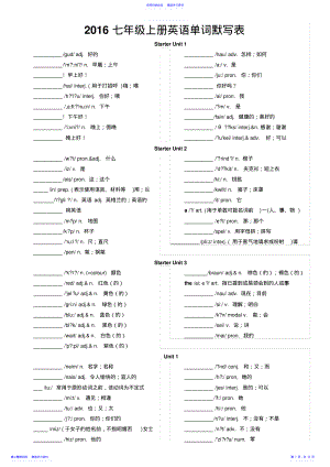 2022年七年级上册英语单词表2 .pdf