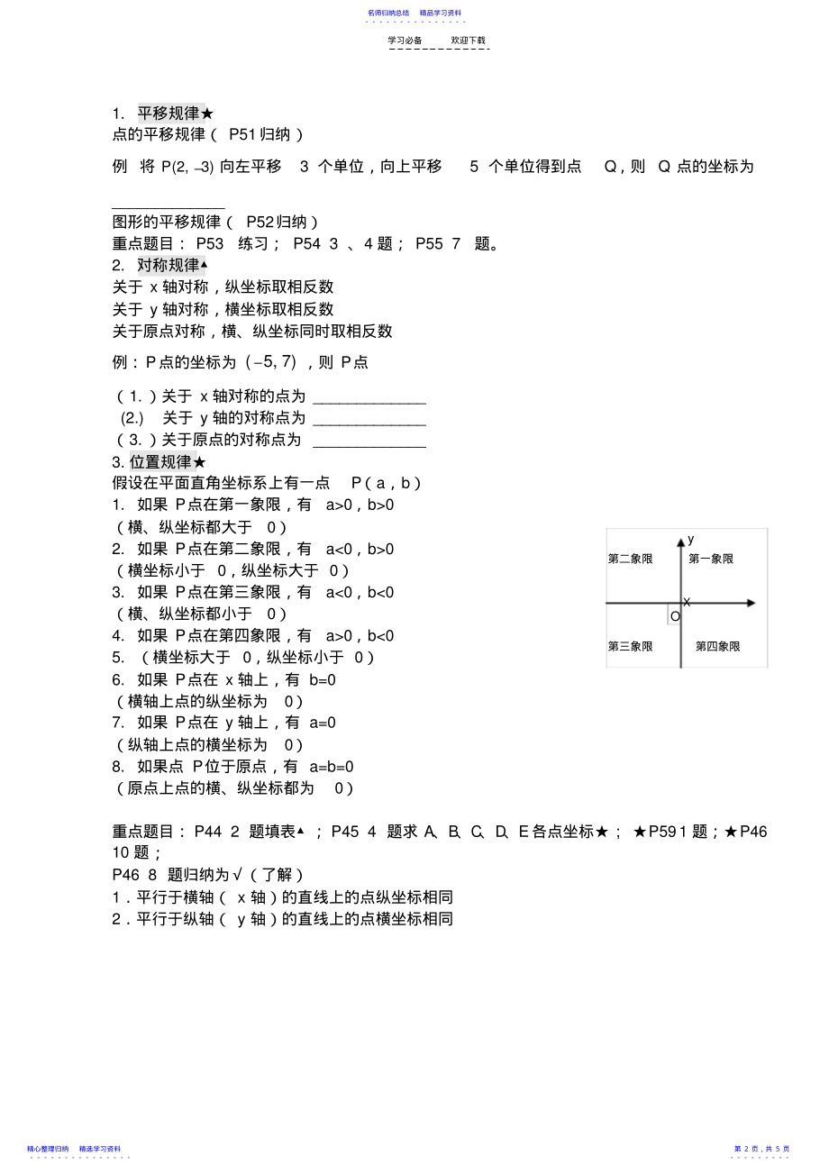 2022年七年级下数学知识点总结 .pdf_第2页